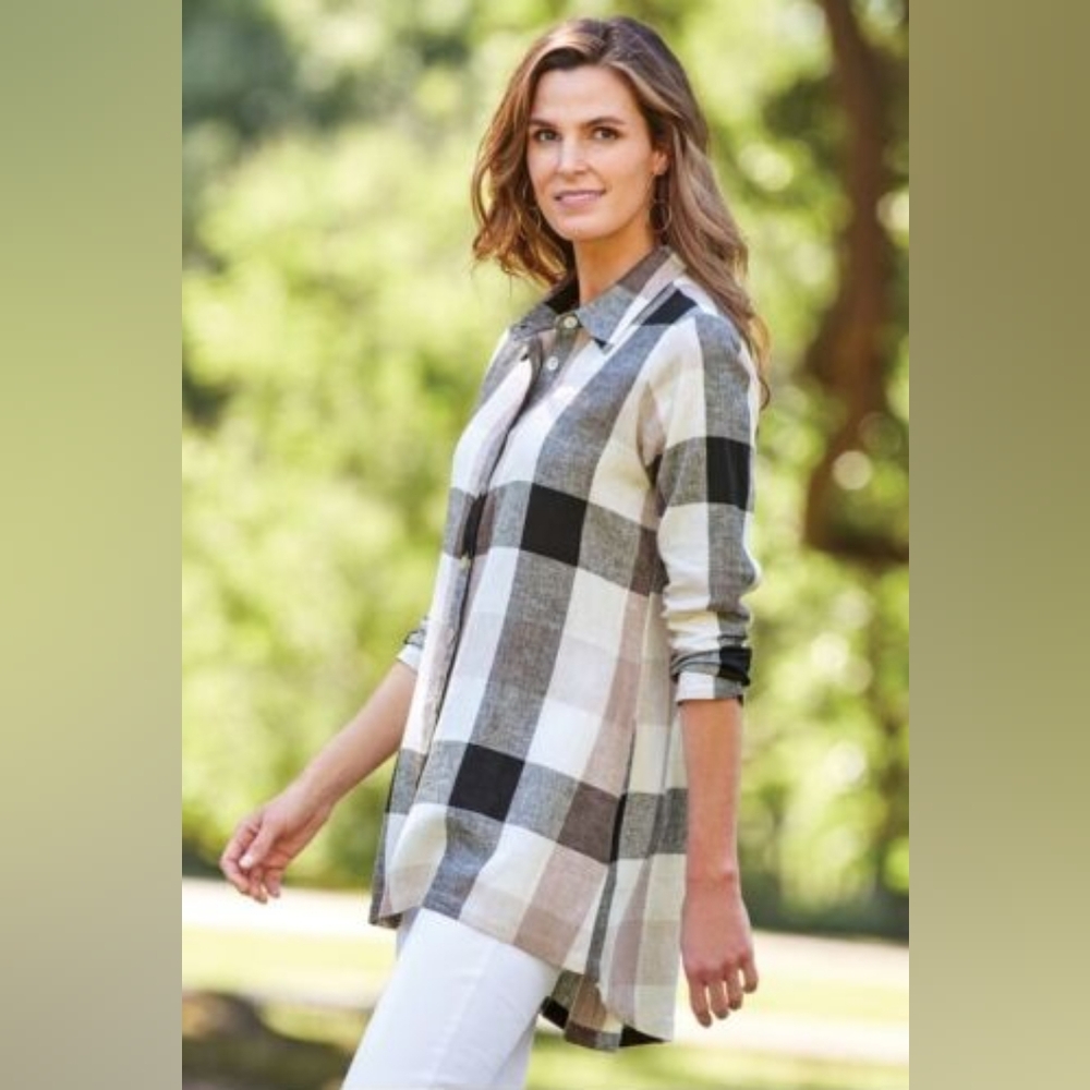 Linen Carreaux Shirt - Small